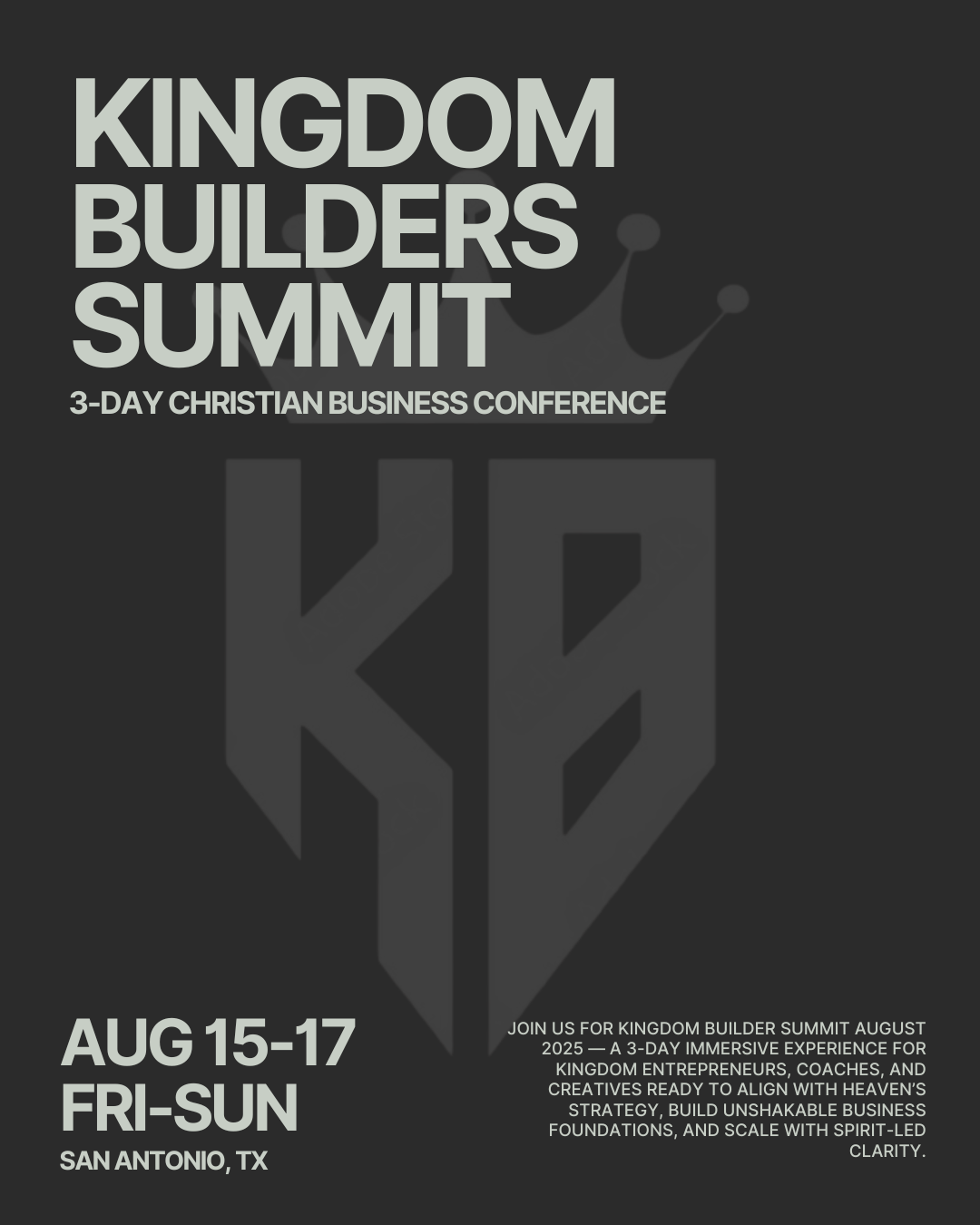 KINGDOM BUILDER SUMMIT (PLATINUM TICKET)